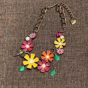Betsy Johnson flower girl garden necklace